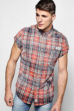 Boohoo Oversized Cap Sleeve Sprayed Shirt