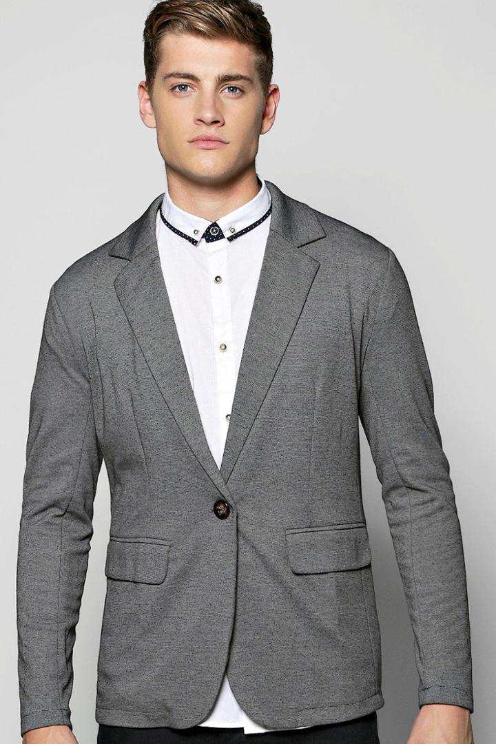 Boohoo Smart Skinny Fit Blazer Charcoal