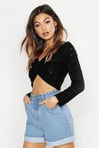 Boohoo Twist Front Knitted Jumper