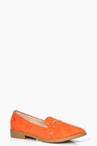 Boohoo Anna Metal Trim Loafer Orange