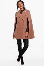 Boohoo Joanna Double Breasted Wool Cape