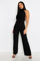 Boohoo High Neck Backless Jumpsuit