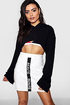 Boohoo Jayne Crop Flare Sleeve Hoody