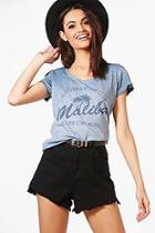 Boohoo Zoe Malibu Slogan T-shirt