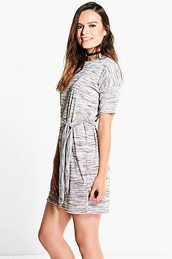 Boohoo Sally Slub Cap Sleeved T-shirt Dress