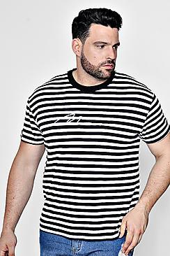 Boohoo Big And Tall Man Signature Embroidered T-shirt