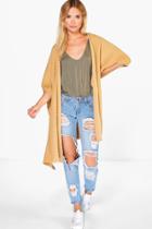 Boohoo Mia Soft Knit Cape Cardigan Mink