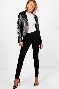 Boohoo Melanie 5 Pocket Mid Rise Skinny Jeans