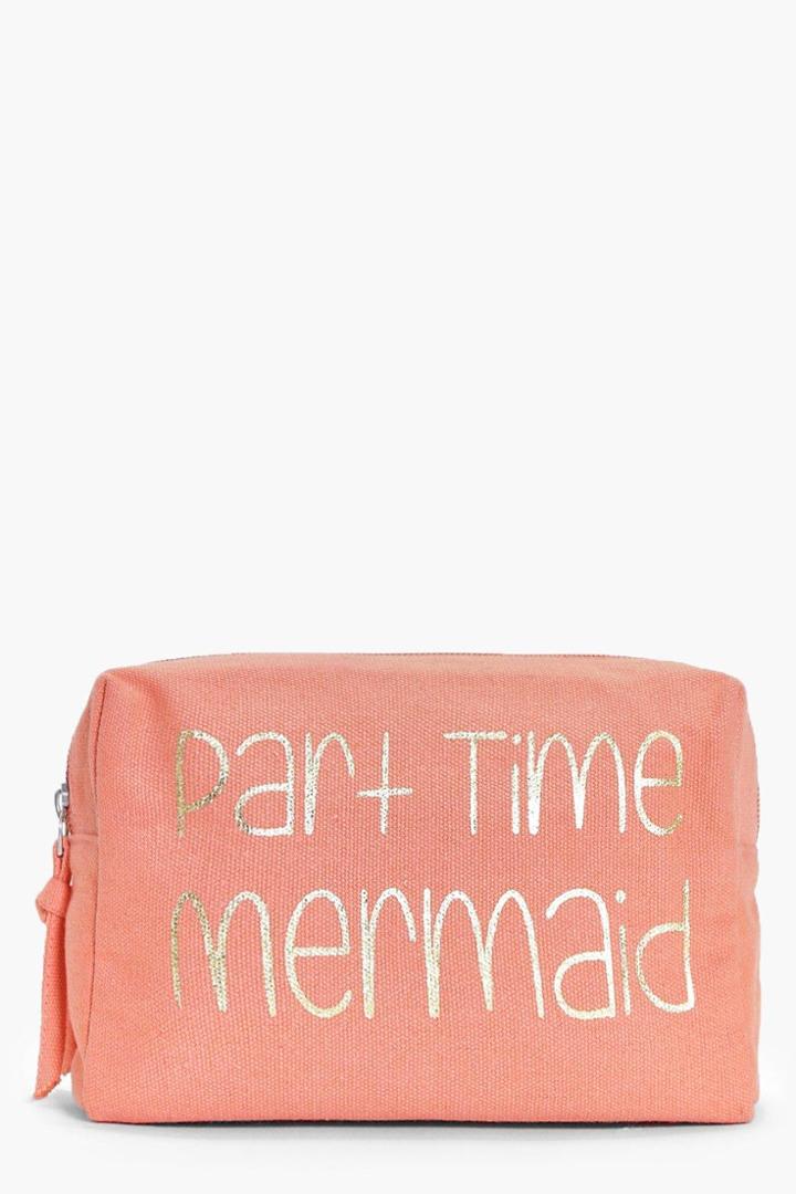 Boohoo Part Time Mermaid Structured Make Up Bag Pink
