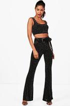 Boohoo Bethany Super Stripe Crop Wide Leg Co-ord