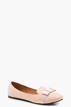 Boohoo Zoe Bow Detail Slipper Ballets
