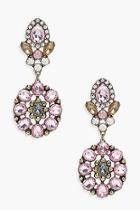 Boohoo Lucy Statement Floral Diamante Earrings