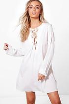 Boohoo Abi Extreme Lace Up Shift Dress