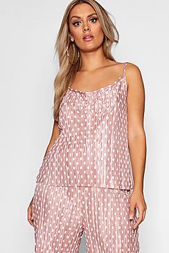 Boohoo Plus Metallic Polka Dot Cami Top
