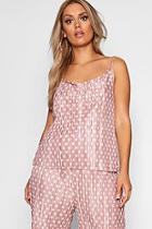 Boohoo Plus Metallic Polka Dot Cami Top
