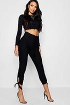 Boohoo Utility Tie Ankle Woven Slim Fit Trousers