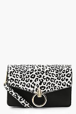 Boohoo Colour Pop Leopard Circle Trim Cross Body