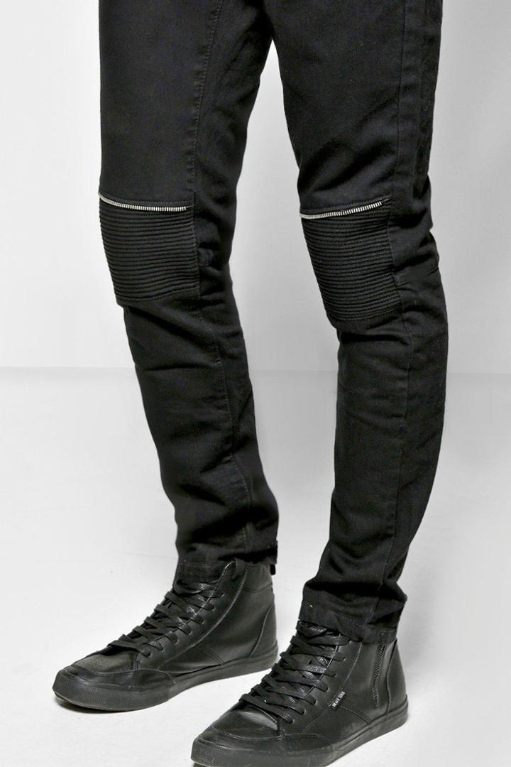 Boohoo Skinny Fit Biker Jeans Black