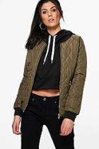 Boohoo Alexis Quilted Bomber Jacket