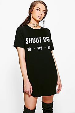 Boohoo Astrid Printed T-shirt Dress