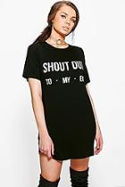 Boohoo Astrid Printed T-shirt Dress