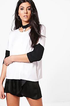 Boohoo Aria Choker Ring Detail Tee