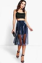 Boohoo Marlin Sheer Overlay Skater Skirt
