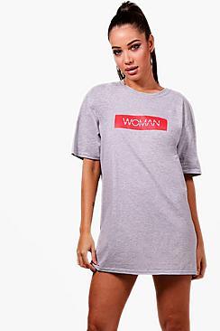 Boohoo Robyn Woman Slogan Sleep Tee