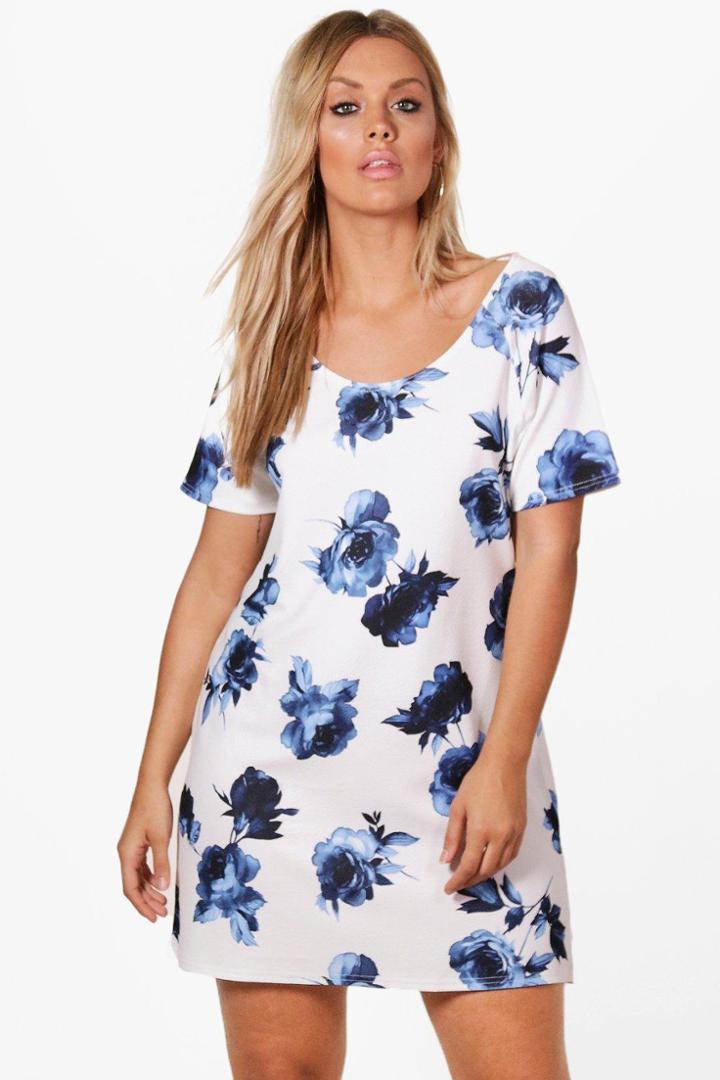 Boohoo Plus Sophie Floral Shift Dress Multi