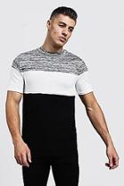 Boohoo Muscle Fit Space Dye Contrast Knitted Tee