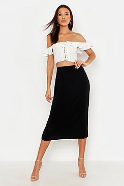 Boohoo Tall Slinky Midi Skirt