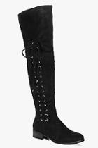 Boohoo Nichole Lace Side Over The Knee Boot