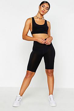 Boohoo Basic Black Slinky Longline Cycling Short