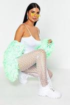 Boohoo Petite Open Mesh Flare Trousers