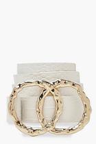 Boohoo Hammered Double Circle Faux Croc Belt