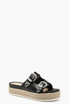 Boohoo Buckle Espadrille Sliders