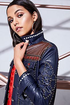 Boohoo Premium Alexis Stud & Diamonte Embellished Jacket