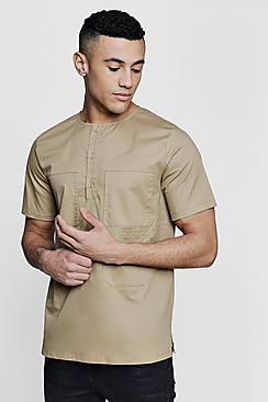 Boohoo Four Pocket Short Sleeve Utility Shirt