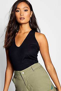 Boohoo V Neck Rib Vest