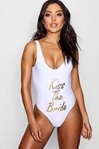 Boohoo Nevada 'kiss The Bride' Slogan Swimsuit
