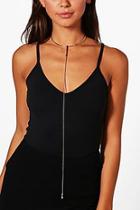 Boohoo Lily Choker Plunge Necklace