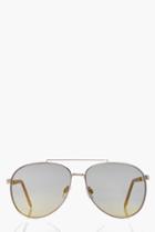 Boohoo Amelie Revo Lense Aviator Sunglasses Gold