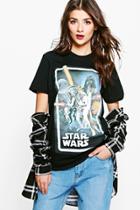 Boohoo Tasha Star Wars License T-shirt Black