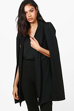 Boohoo Poppy Collared Tailored Cape Blazer