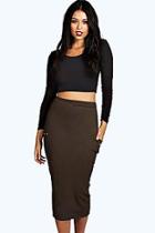 Boohoo Annorah Pocket Side Eyelet Detail Midi Skirt