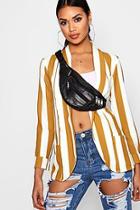 Boohoo Isla Stripe Pocket Collared Blazer