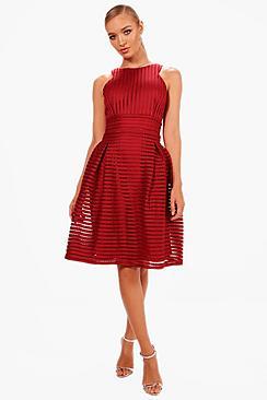 Boohoo Boutique Panelled Full Skirt Skater Dress