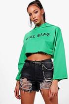 Boohoo Tall Beth Distressed Denim Shorts