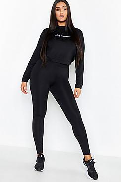 Boohoo Plus High Waisted Basic Gym Legging