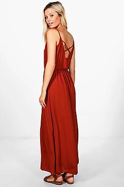 Boohoo Helena Strappy Back Maxi Dress